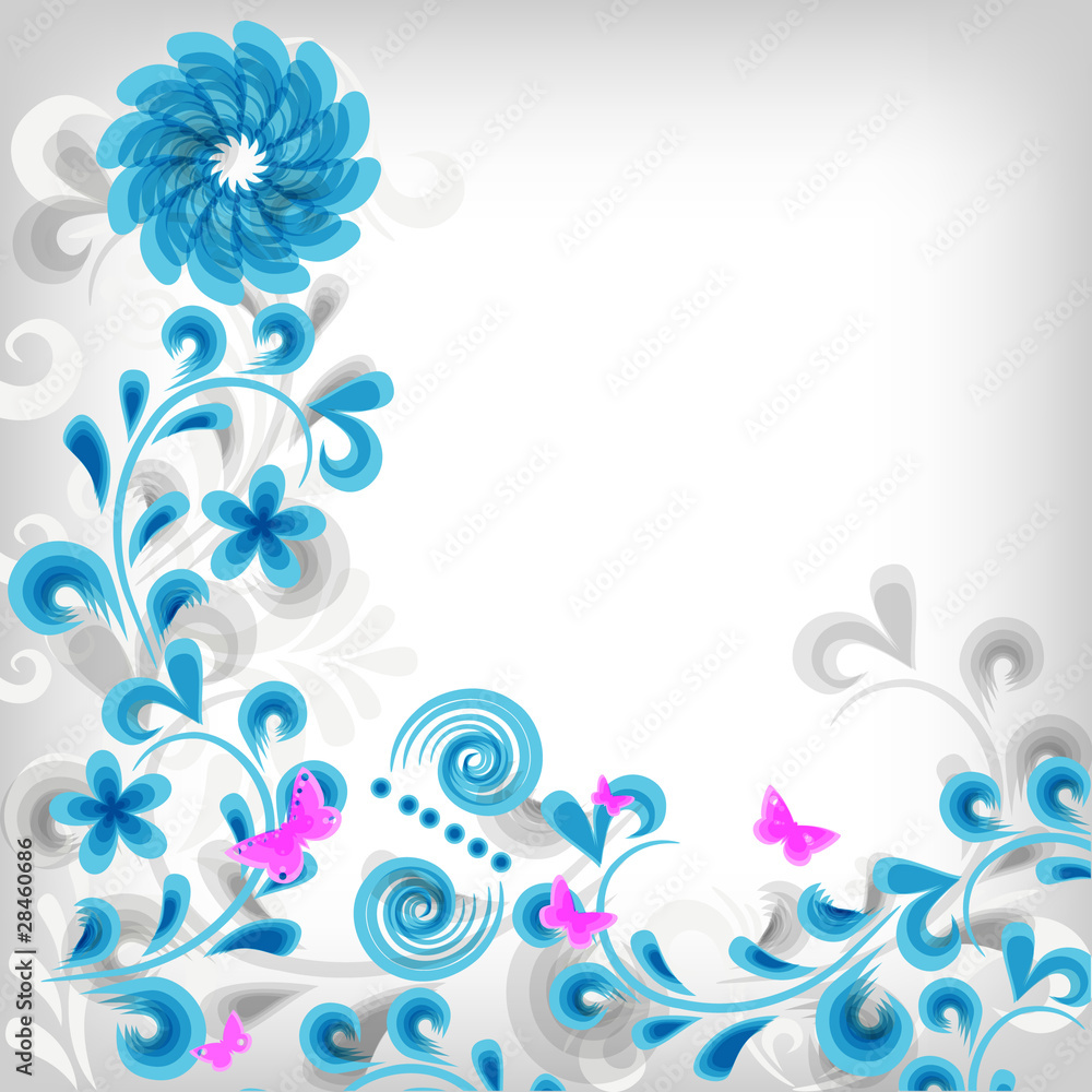 Bright floral grunge background