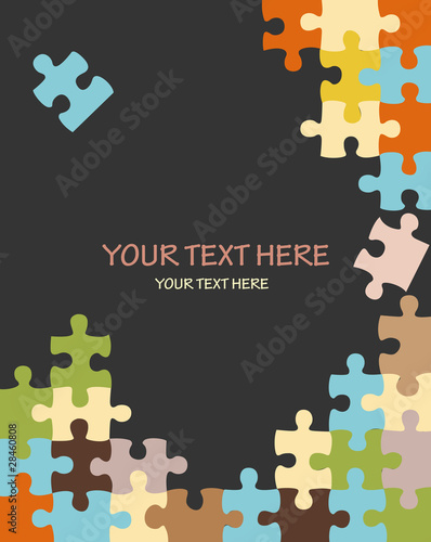 Puzzle vector background with copy space