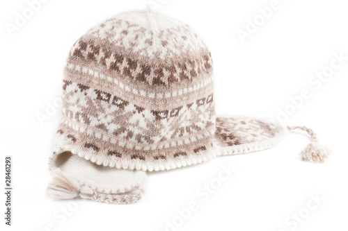 Warm knitted scarf and cap