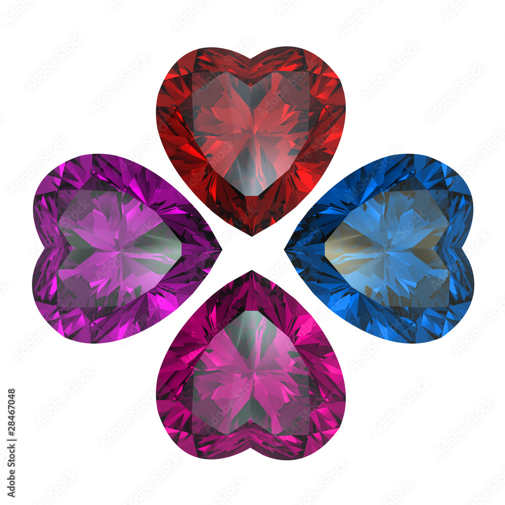 Fototapeta premium Collection brilliants shape of heart