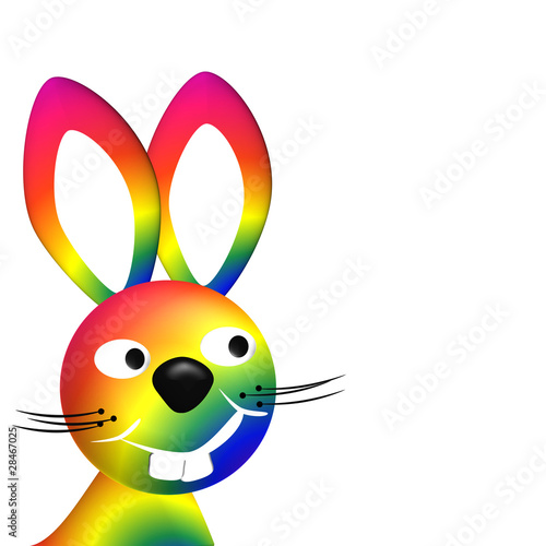 bunt farbener hase