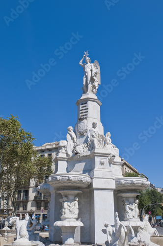 Geni Catala Fountain near Palau Square in Barcelona  Spain