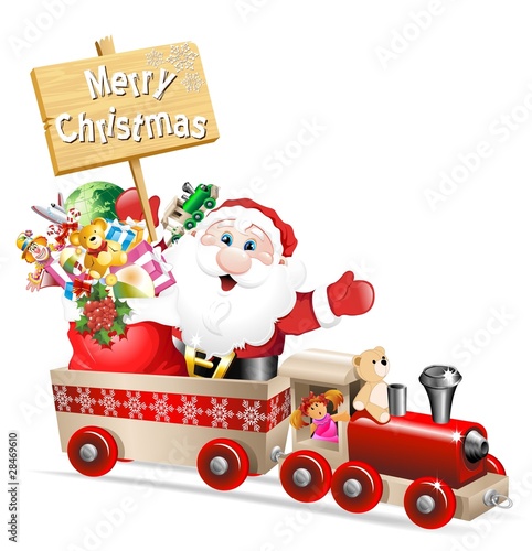 Babbo Natale in Treno-Santa Claus on Train-Vector