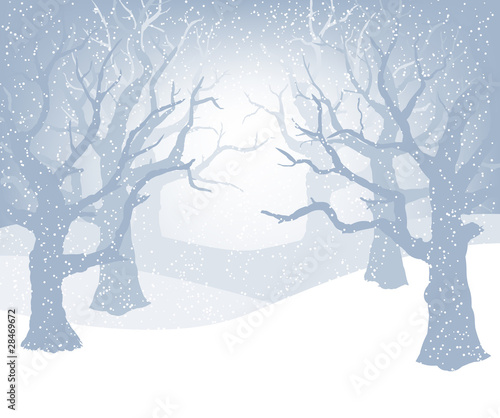 Winter background with falling snow