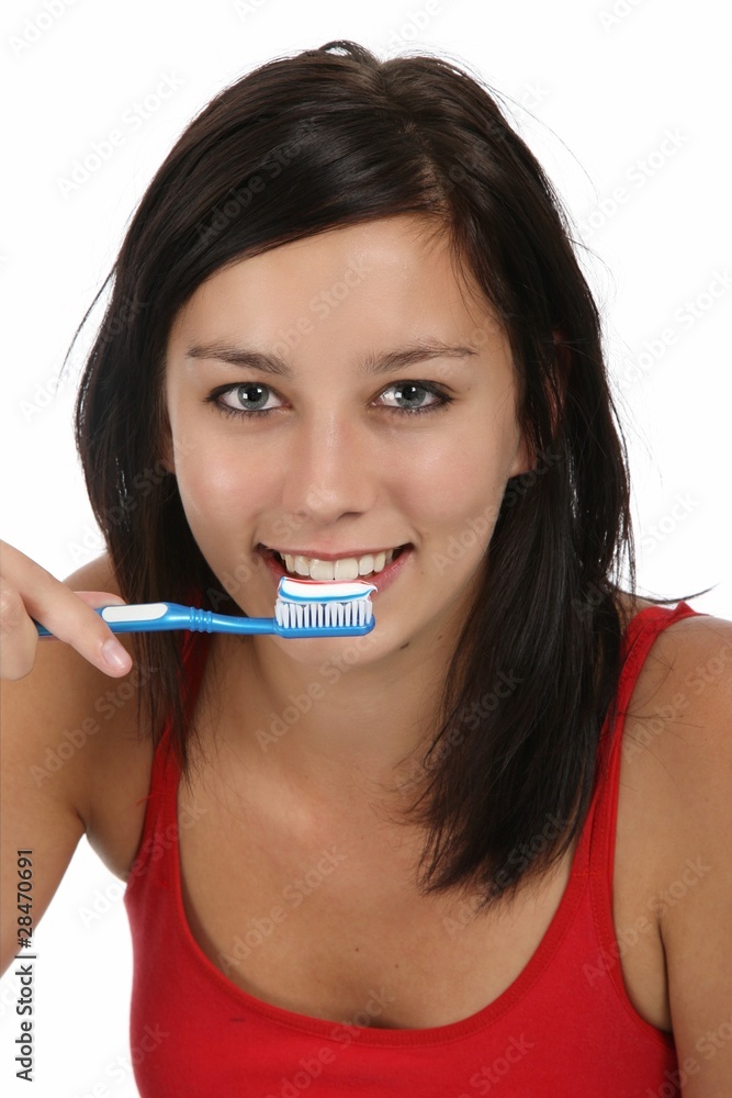 Pretty Girl with Toothbrush Pretty Girl with Toothbrush