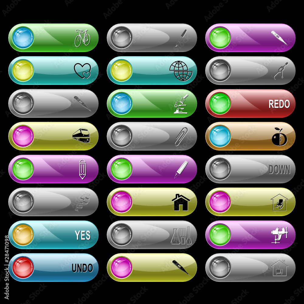Vector set of internet buttons. 24 elements. Vector set of internet buttons. 24 elements.