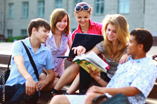 young students lined up for a portrait