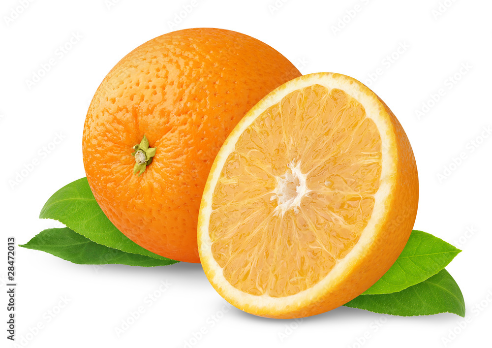Isolated oranges. Cut orange fruits isolated on white background Isolated oranges. Cut orange fruits isolated on white background