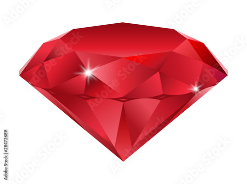 ruby red on a white background