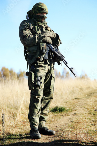 Soldier in camouflage