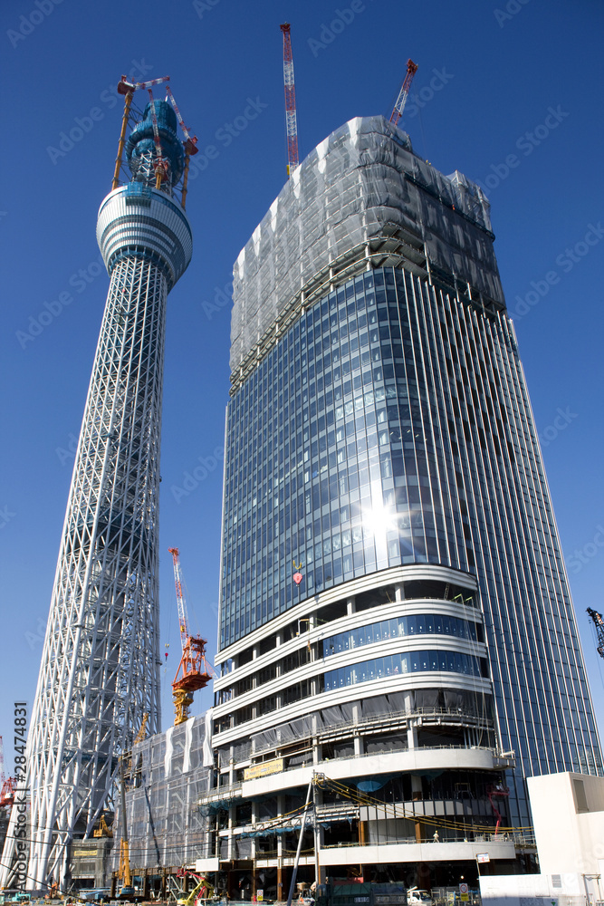 Obraz premium 建設中の東京スカイツリー