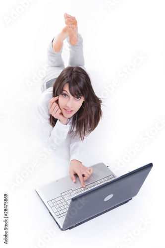 Young woman using laptop