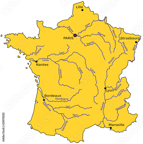 Carte des rivières de France