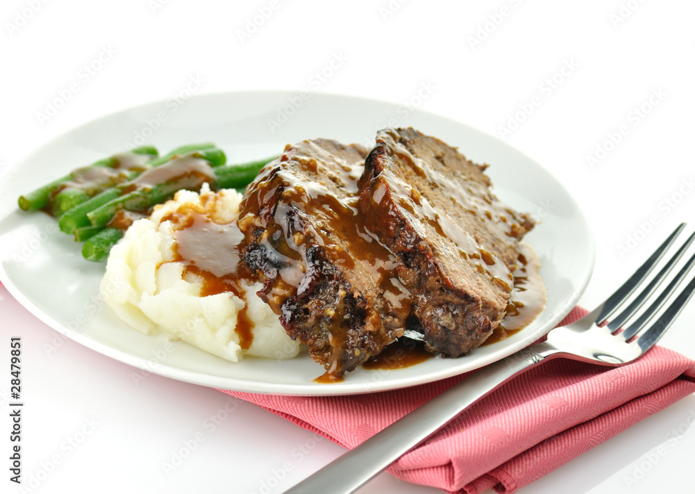 meat loaf with mashed potatoes and green beans meat loaf with mashed potatoes and green beans