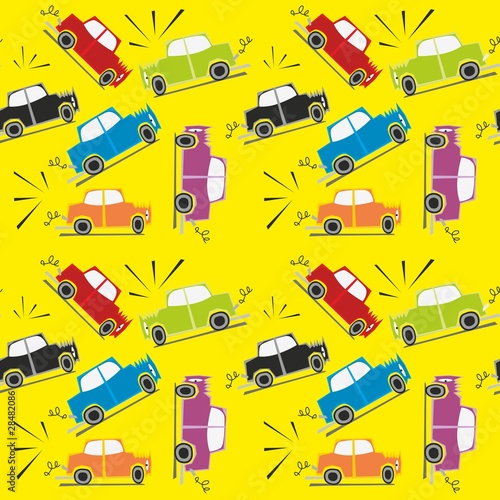 vector illustration seamless pattern car crash