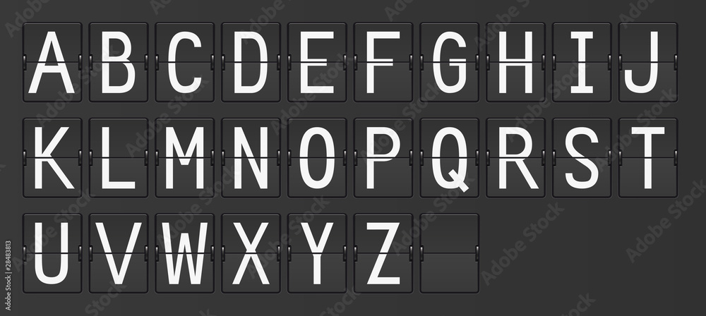 Anzeigetafel Buchstaben A-Z Anzeigetafel Buchstaben A-Z