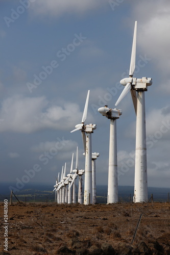 Rusty, run-down wind power station on Big Island, Hawaii