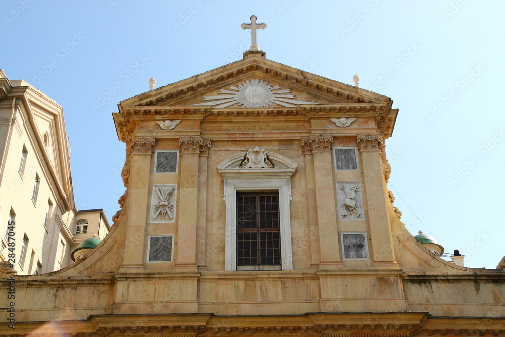 The cloister of the church of Sant Andrea, Genoa, Italy