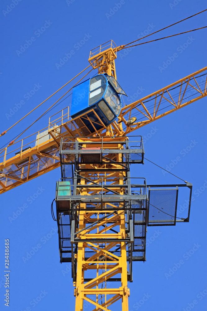 tower crane under the blue sky