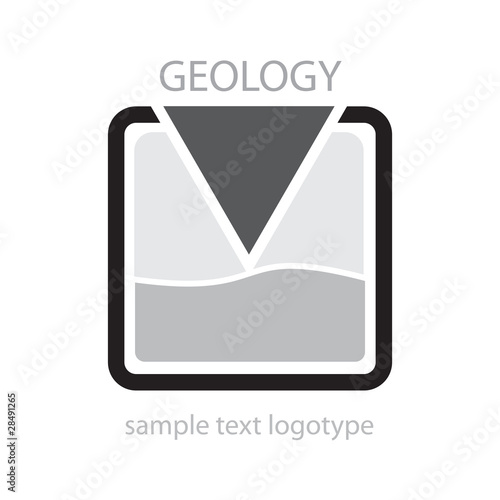 Logo geologist. Search of mineral # Vector