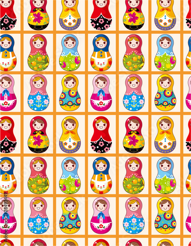 seamless Russian dolls pattern