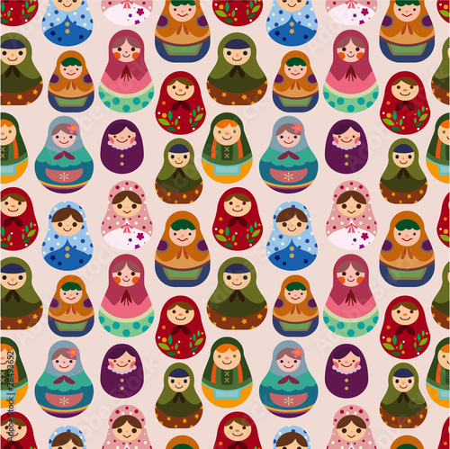seamless Russian doll pattern