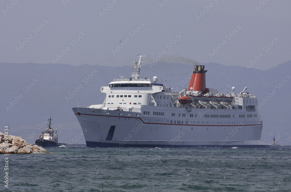 Passenger ferry and tug boat