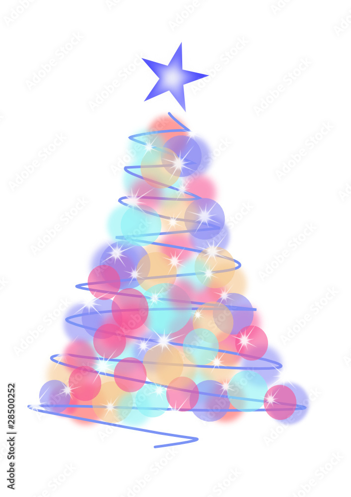 Christmas tree illustration on white background Christmas tree illustration on white background