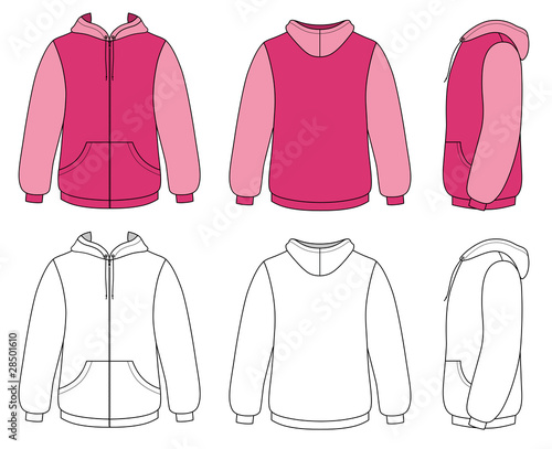 Template vector illustration of a blank hoodie
