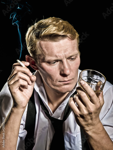 thoughtful man like a chicago gangster