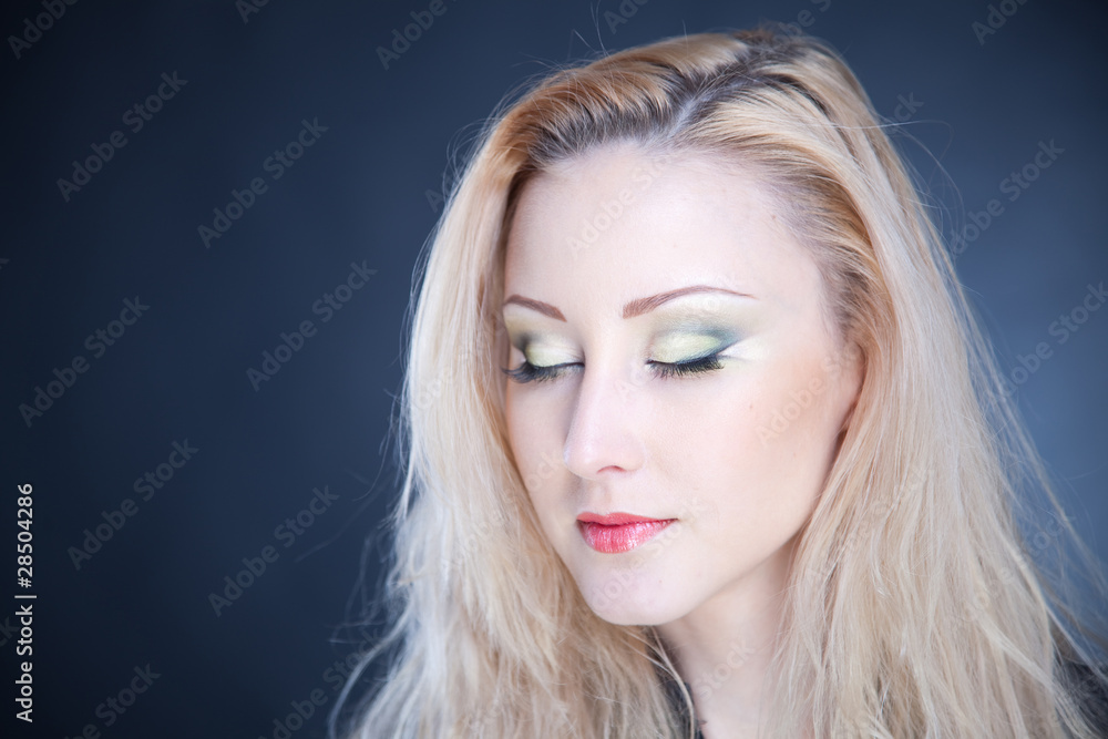 Blonde with cosmetics; Blonde with cosmetics;