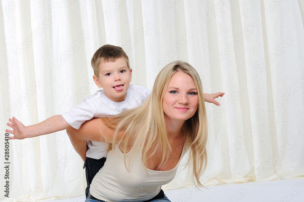 Young mother and son Young mother and son