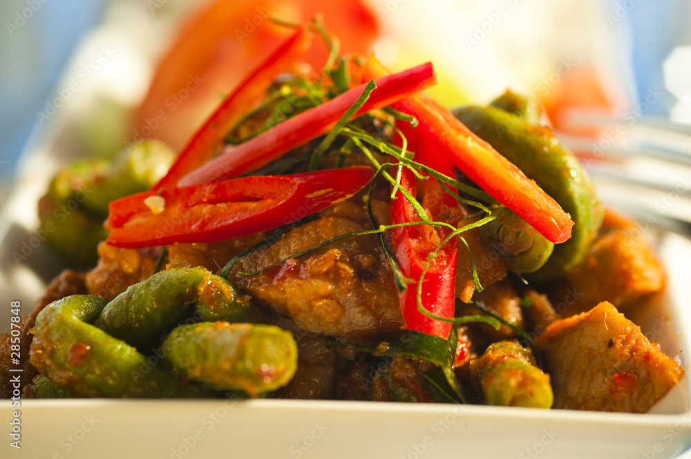 Moo Pad Prik King - Fried Pork With Red Curry Paste