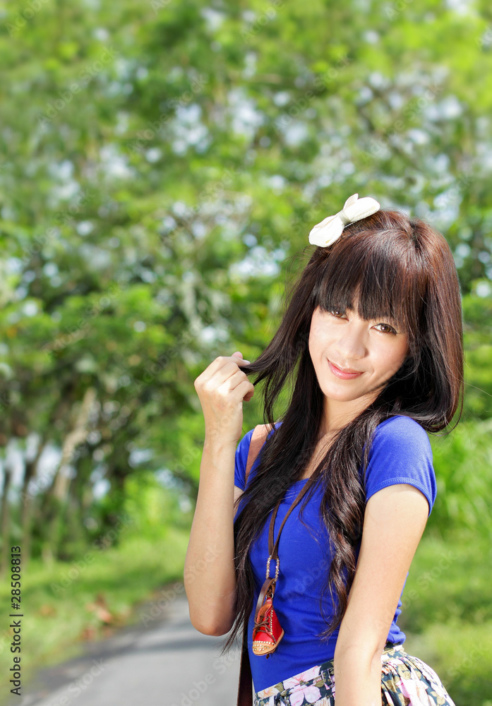 Portrait of young beautiful girl smiling Portrait of young beautiful girl smiling