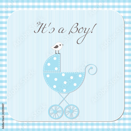 Baby boy arrival announcement card