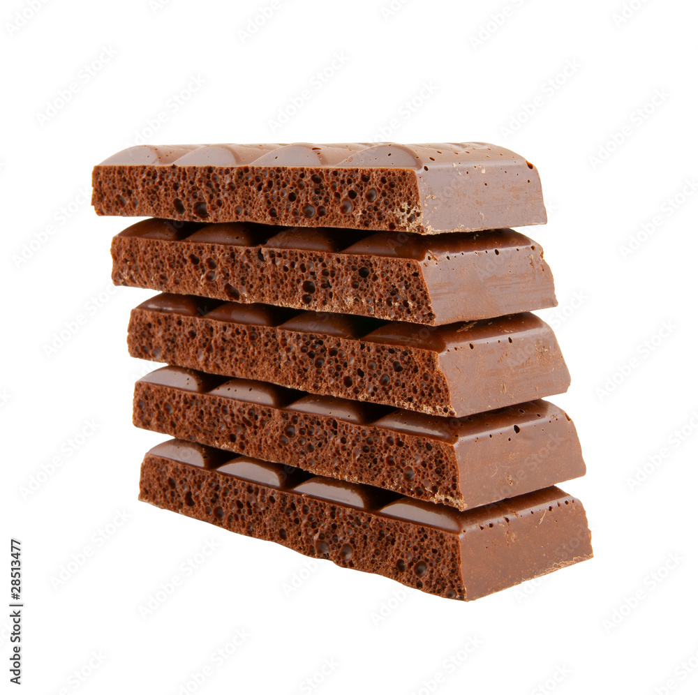 Chocolate bars isolated on white background Chocolate bars isolated on white background