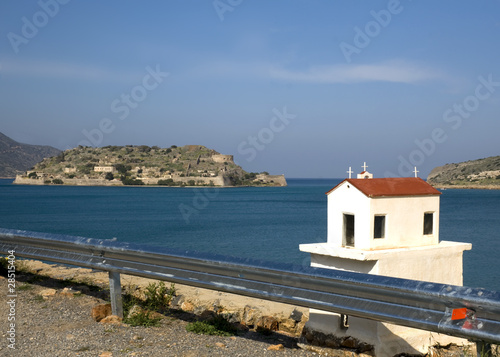 Greek small road shrine - In front of Spinalonga island,Crete
