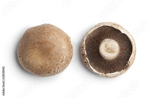 Whole fresh Portobello mushrooms