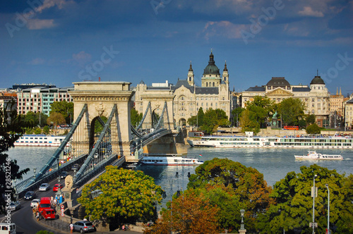 The famous Chain bridge in Budapest photo