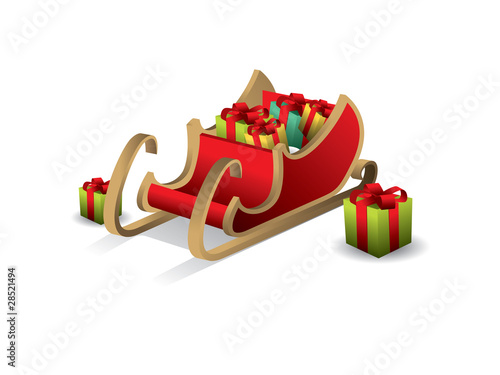 Christmas Santa sledge vector