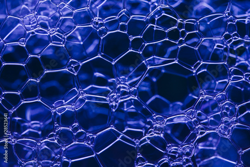 Macro picture of bubbles, very deep blue