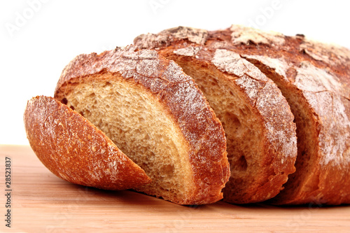 Bread on wooden surface