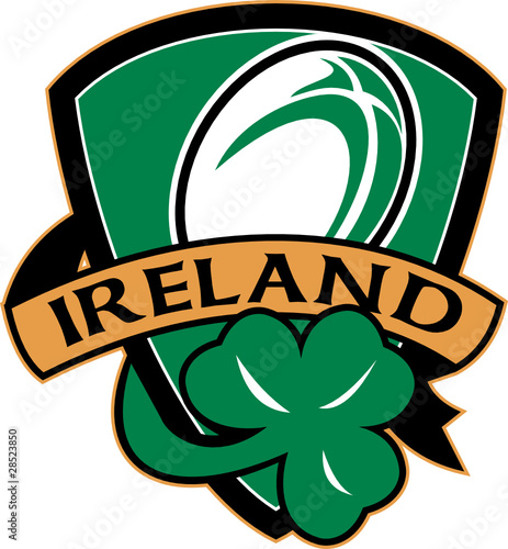 rugby ball ireland clover leaf shield