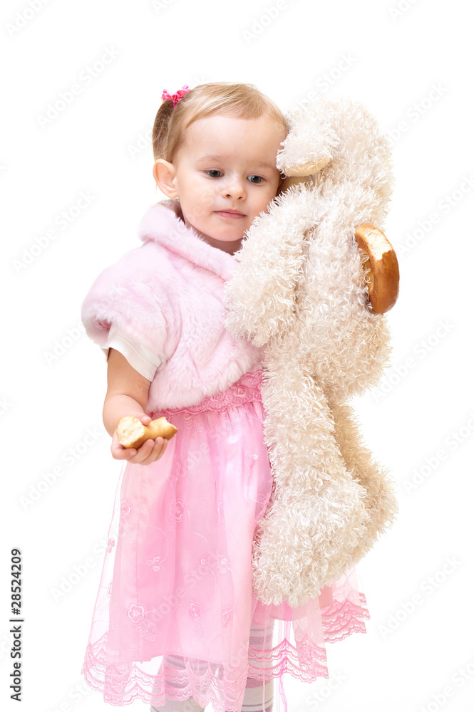 Portrait of little adorable girl isolated on white Portrait of little adorable girl isolated on white