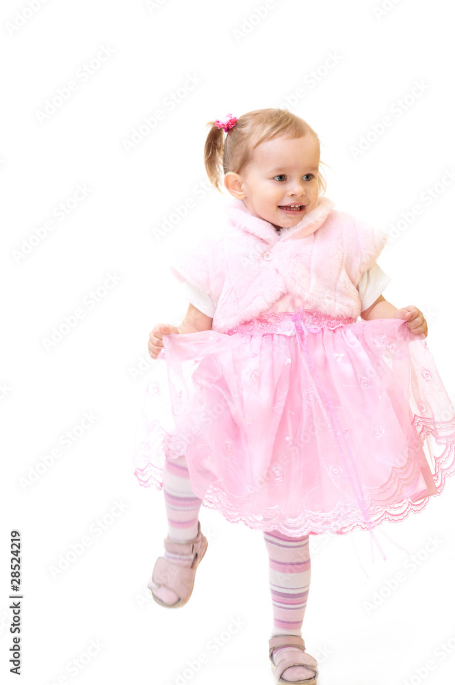 Portrait of little adorable girl isolated on white Portrait of little adorable girl isolated on white