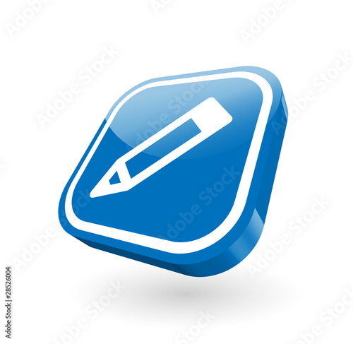 Stift 3d Blau Button