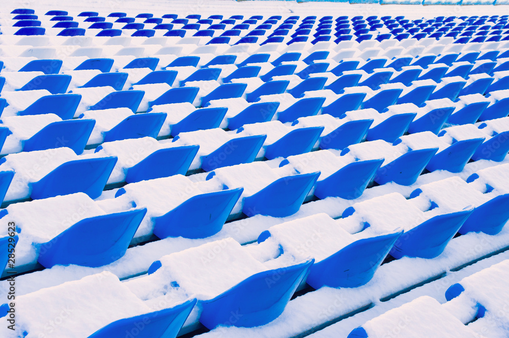 Naklejka premium Blue benches