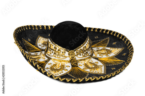 Black sombrero isolated