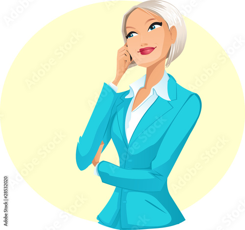 Businesswoman talking by telephone