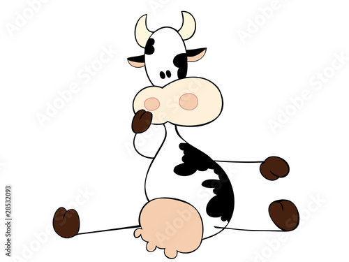 Dairy cow sitting.